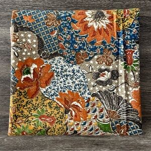 VTG Jakarta Batik Original Screen Print Zepel Finish Fabric 100x54” Floral 70s